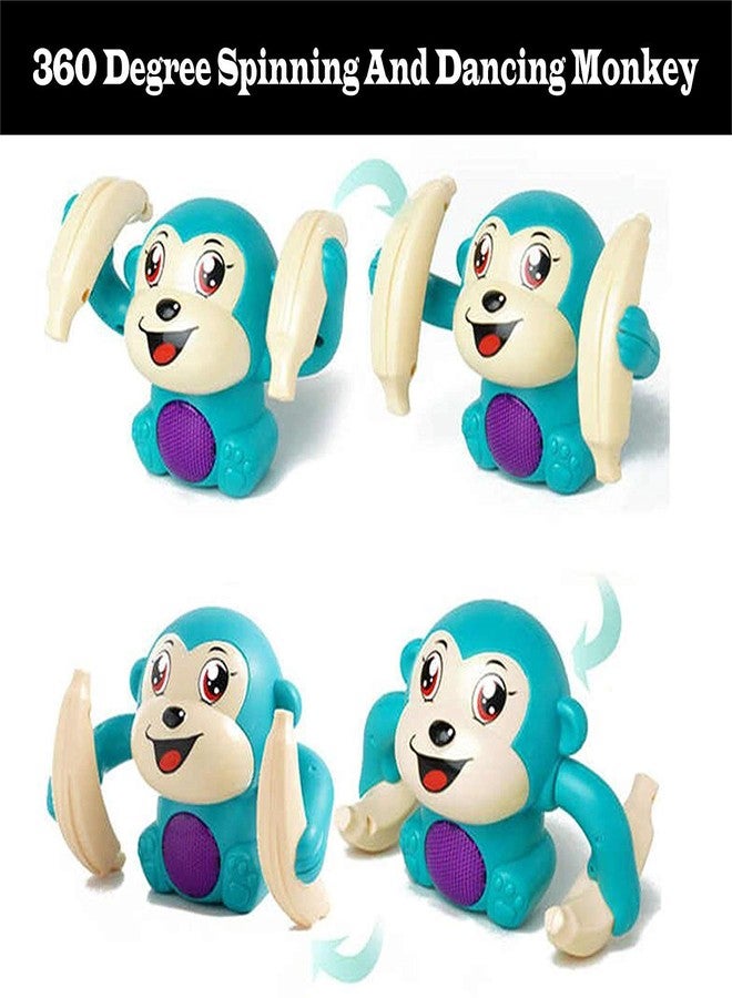 Storio 360 Degree Rotation Dancing and Tumbling Monkey with Banana,Light and Sound Toy for Kids - Multicolor - Image 5